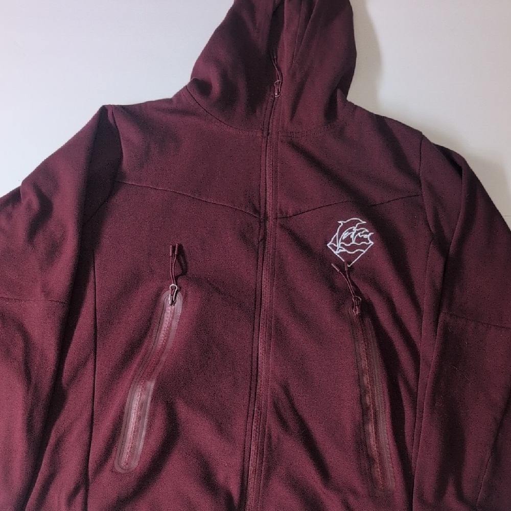 Pink Dolphin Burgundy Zip-Up Hoodie